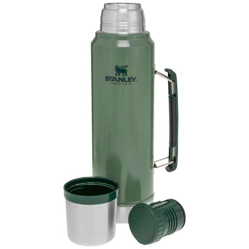 Grüne Stanley 1000 ml Isolierflasche, individuell bedruckbar, ideal für Getränke. Signalshop.de Werbeartikel.