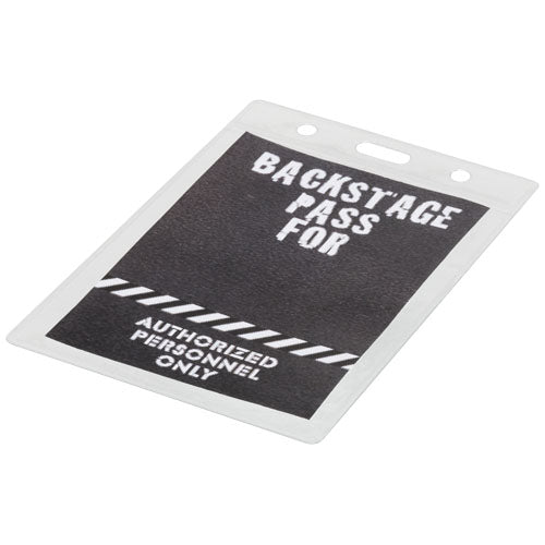 Lorenzo Ausweishalter aus transparentem Kunststoff, individuell mit Logo bedruckbar, erhältlich bei Signalshop.de, ideal als Werbeartikel, Werbegeschenke, Werbemittel, Giveaway.