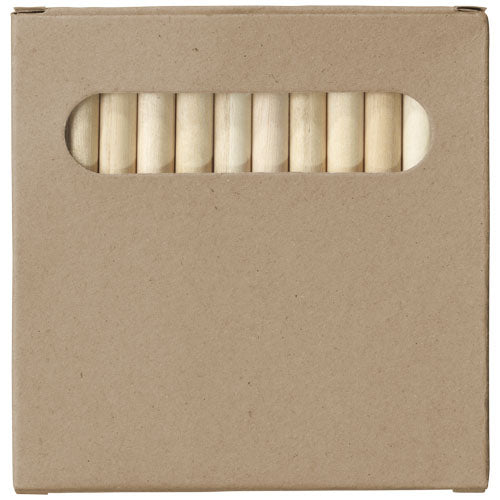 Artemaa 12-teiliges Buntstiftset in brauner Kartonverpackung, individuell gestaltbar, auf Signalshop.de. Werbeartikel, Werbegeschenke, Werbemittel, Giveaway.