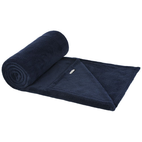 Lily GRS zertifizierte RPET Decke aus Coral Fleece in Blau, individuell bedruckbar, erhältlich bei Signalshop.de. Werbeartikel, Werbegeschenke, Werbemittel, Giveaway.