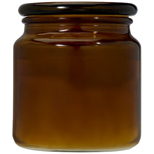 Signalshop.de Wellmark Duftkerze in braunem Glas, individuell gestaltbar, ideal als nachhaltiger Werbeartikel.