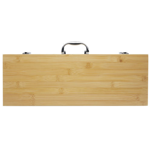 Assadus 3-teiliges Grillset aus Bambus mit Koffer, individuell gestaltbar, von Signalshop.de. Werbeartikel, Werbegeschenke.