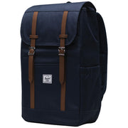 Herschel Retreat recycelter Laptop-Rucksack 23 L in Dunkelblau mit braunen Riemen, individuell gestaltbar, Signalshop.de Werbeartikel
