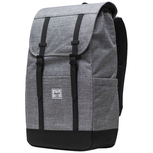 Grauer Herschel Retreat Rucksack 23 L aus recyceltem Material, individuell gestaltbar, bei Signalshop.de.