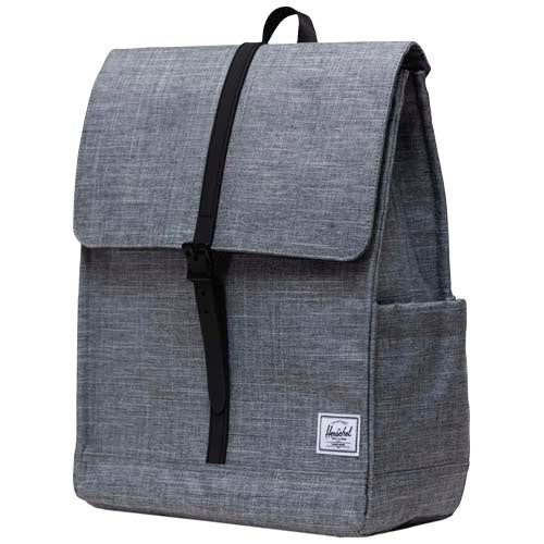 Grauer Herschel City Rucksack aus recyceltem Material, 16 L, individuell bedruckbar, Signalshop.de Werbeartikel.