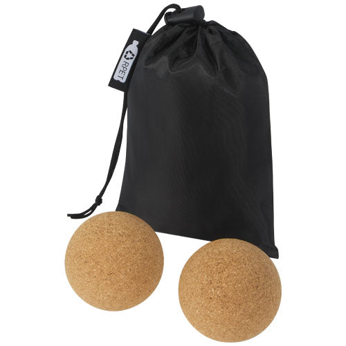 Trikona Kork Yoga Ball 2er Set mit individuellem Logo, nachhaltiges Werbemittel von Signalshop.de, Werbeartikel.
