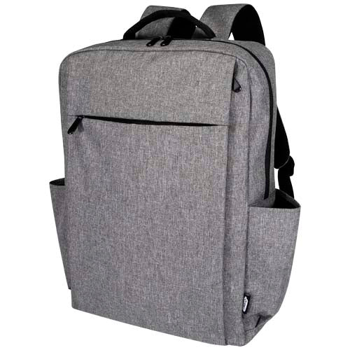 Grauer Libra 15" Laptop-Rucksack aus recyceltem GRS-Material mit Logo bedruckbar, Signalshop.de, Werbeartikel, nachhaltig.