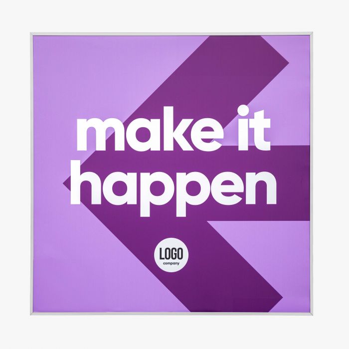 Outdoor LED-Leuchtrahmen, lila, individuell gestaltbar mit Logo, Werbeartikel von Signalshop.de.