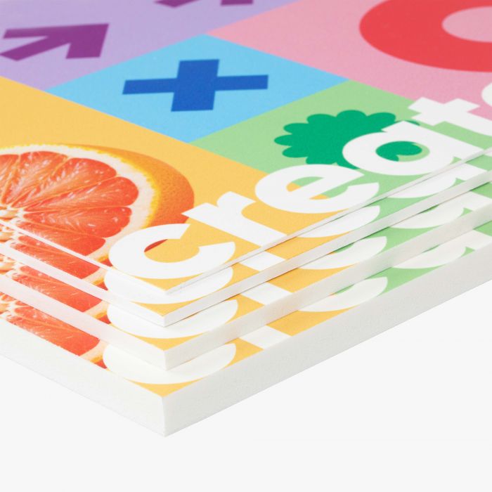 Foto auf Platte, bunte Grafik, individuell mit Logo gestaltbar, Werbeartikel von Signalshop.de