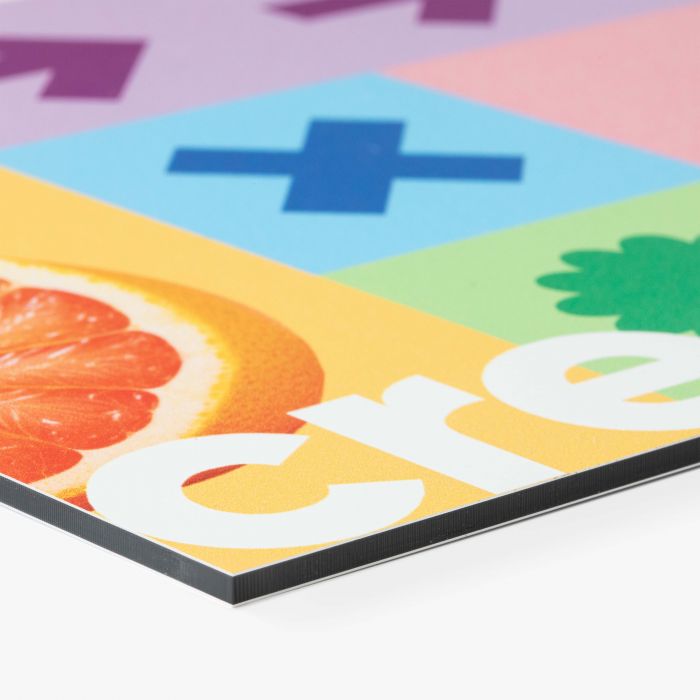 Foto auf Platte mit buntem Design, individuell gestaltbar bei Signalshop.de, Werbeartikel, Werbegeschenke.