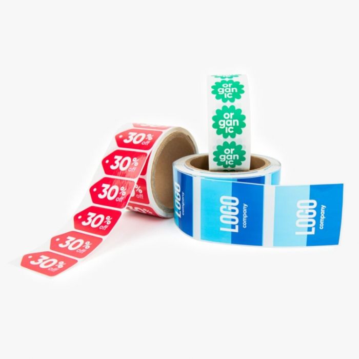 Aufkleber auf Rolle in verschiedenen Designs, individuell bedruckbar mit Logo, Signalshop.de Werbeartikel Giveaways