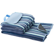 Riviera wasserabweisende Picknickdecke mit blauen Streifen, individuell gestaltbar, Signalshop.de Werbeartikel