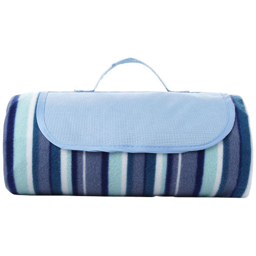 Riviera wasserabweisende Picknickdecke mit Streifenmuster, individuell gestaltbar, Signalshop.de Werbeartikel.