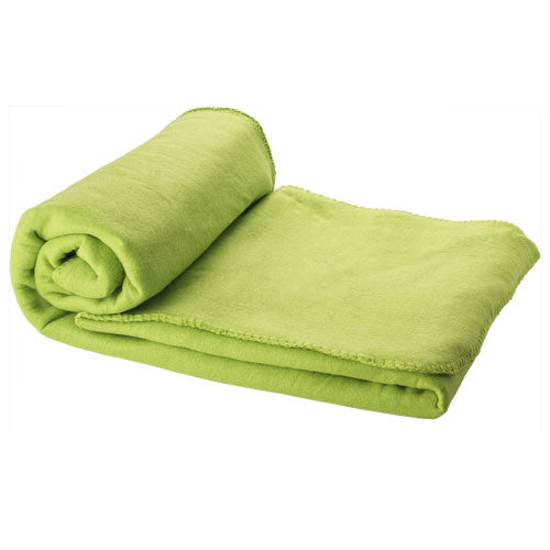 Grüne Huggy Fleecedecke 150x120 cm von Signalshop.de, individuell bedruckbar, ideal als Werbeartikel, Werbegeschenk.