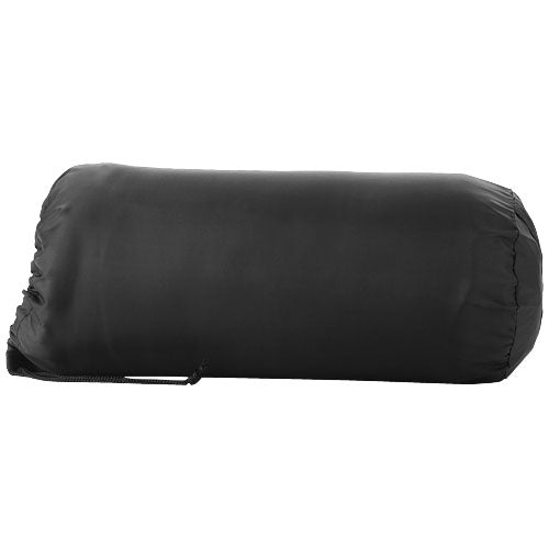 Schwarze Huggy Fleecedecke in Hülle, individuell gestaltbar, ideal als Werbeartikel von Signalshop.de.