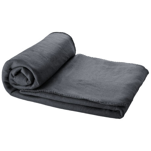 Graue Fleece-Decke 150x120 cm, individuell bedruckbar, ideal als Werbeartikel von Signalshop.de