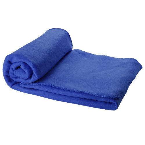 Blaue Fleece-Wohndecke 150x120 cm, individuell bedruckbar, ideal als Werbegeschenk von Signalshop.de, Werbeartikel.