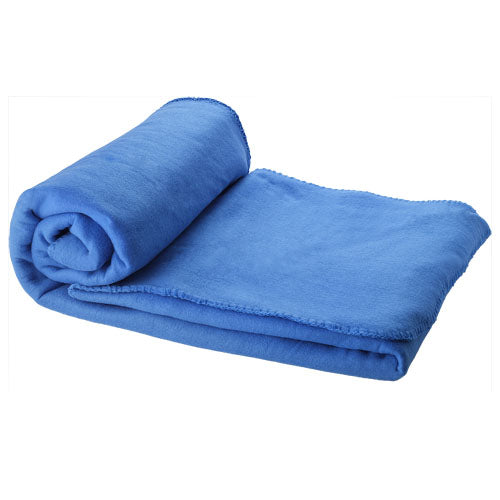 Blaue Fleece-Picknickdecke 150x120 cm von Signalshop.de, individuell bedruckbar, ideal als Werbeartikel.
