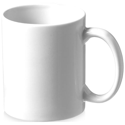 Weiße Bahia 330 ml Keramiktasse von Signalshop.de, individuell bedruckbar, ideal als Werbeartikel, Werbegeschenk.