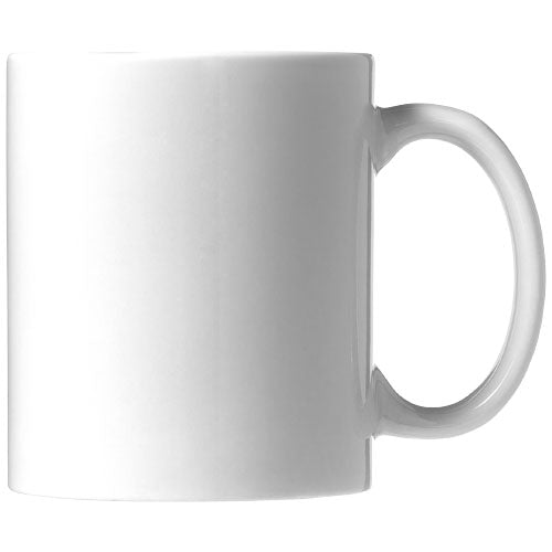Weiße Bahia 330 ml Keramiktasse von Signalshop.de, individuell bedruckbar, ideal als Werbeartikel oder Werbegeschenk.