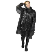 Schwarzer Ziva Einweg-Regenponcho mit Hülle, individuell bedruckbar, idealer Werbeartikel von Signalshop.de.