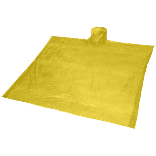 Gelber Ziva Einweg-Regenponcho aus Kunststoff, individuell bedruckbar, erhältlich bei Signalshop.de, Werbeartikel.