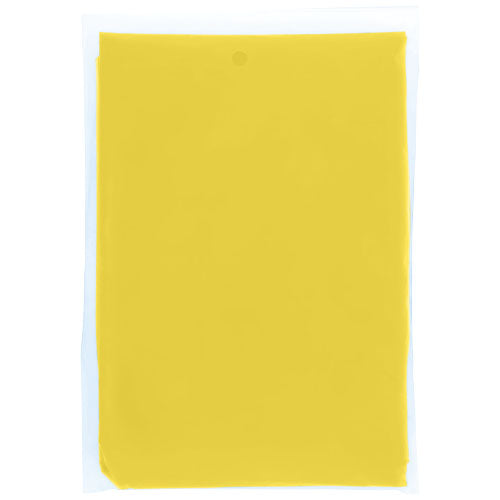 Gelber Ziva Einweg-Regenponcho mit Hülle, individuell bedruckbar, ideal als Werbeartikel von Signalshop.de