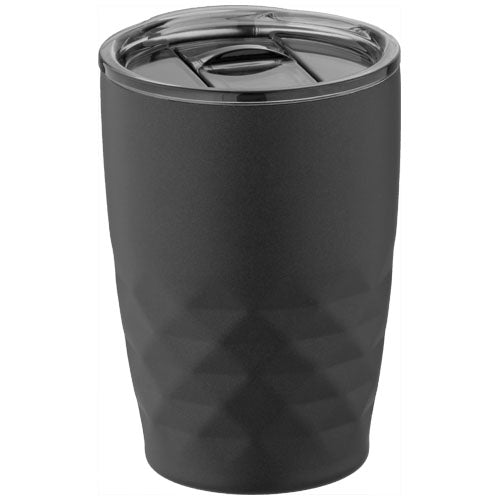 Schwarzer Geo 350 ml Kupfer-Vakuum Isolierbecher von Signalshop.de, individuell bedruckbar, ideal als Werbeartikel.