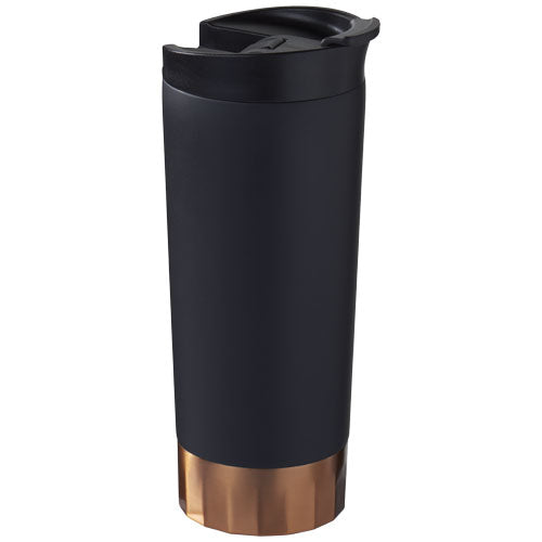 Schwarzer Peeta 500 ml Kupfer-Vakuum Isolierbecher von Signalshop.de, individuell bedruckbar, idealer Werbeartikel.