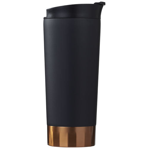 Schwarzer Peeta 500 ml Kupfer-Vakuum Isolierbecher mit Logo bedruckbar, Signalshop.de Werbeartikel.