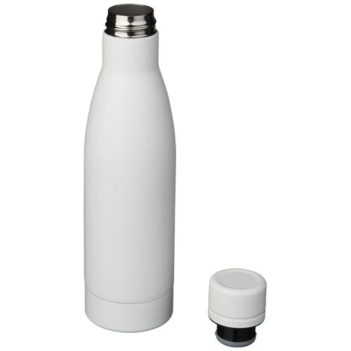 Weiße Vasa 500 ml Kupfer-Vakuum-Trinkflasche von Signalshop.de, individuell bedruckbar, ideal als Werbeartikel.