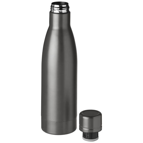 Vasa 500 ml Kupfer-Vakuum-Trinkflasche in Grau, individuell mit Logo bedruckbar, erhältlich auf Signalshop.de als Werbeartikel.