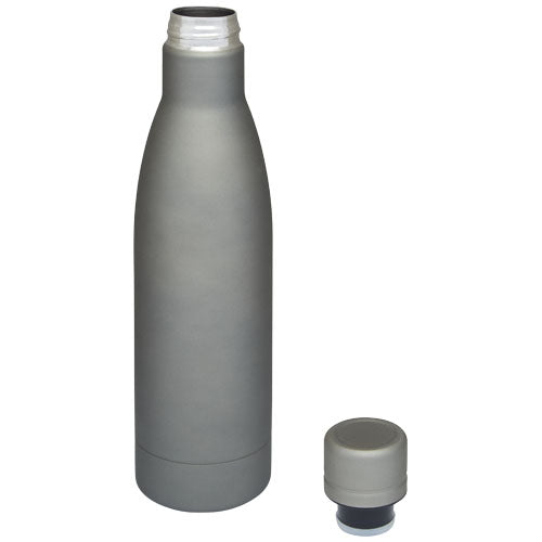 Graue Vasa 500 ml Kupfer-Vakuum Trinkflasche von Signalshop.de, individuell bedruckbar, ideal als Werbegeschenk.