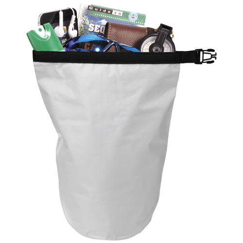 Survivor 5L wasserdichter Beutel, weiß, individuell bedruckbar, ideal als Werbeartikel bei Signalshop.de, Rucksack, Reisetasche.