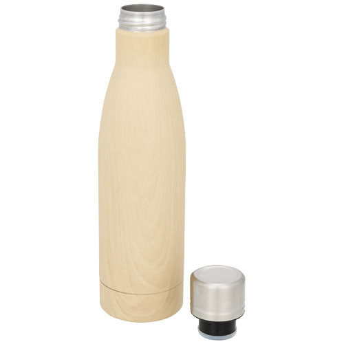 Holzoptik-Vakuum-Trinkflasche 500ml, individuell bedruckbar, Signalshop.de Werbeartikel Werbegeschenke.