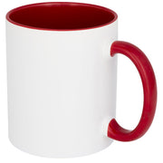 Pix 330 ml Colour-Pop Sublimations-Tasse, weiße Keramiktasse mit rotem Henkel, individuell bedruckbar, Signalshop.de Werbeartikel