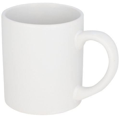 Weiße Pixi 210 ml Keramiktasse von Signalshop.de, individuell bedruckbar, ideal als Werbeartikel oder Giveaway.
