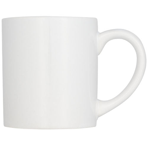 Weiße Pixi 210 ml Mini Keramiktasse, individuell mit Logo gestaltbar, von Signalshop.de als Werbeartikel.