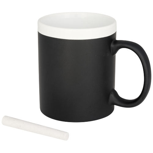 Chalk-write 330 ml Keramiktasse, schwarz-weiß, individuell gestaltbar, ideal als Werbeartikel von Signalshop.de