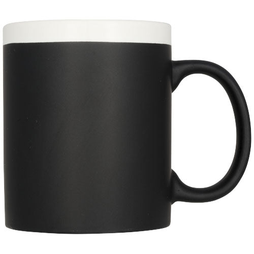 Chalk-write 330 ml Keramiktasse in Schwarz, individuell gestaltbar, auf Signalshop.de als Werbeartikel.