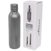 Graue Thor 510 ml Kupfer-Vakuum Isolierflasche aus Metall, individuell mit Logo bedruckbar, Signalshop.de Werbeartikel.
