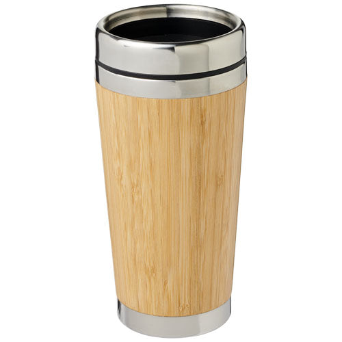 Bambus 450 ml Reisebecher, Edelstahl, individuell bedruckbar, Signalshop.de Werbeartikel, Werbegeschenke.