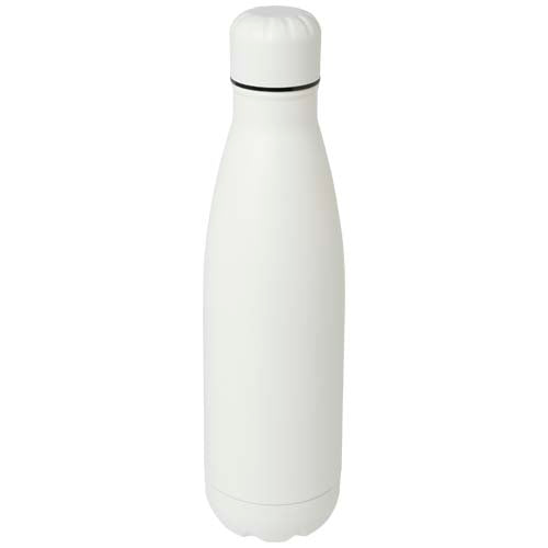 Weiße Cove 500 ml vakuumisolierte Edelstahlflasche, individuell mit Logo gestaltbar, Signalshop.de Werbeartikel.