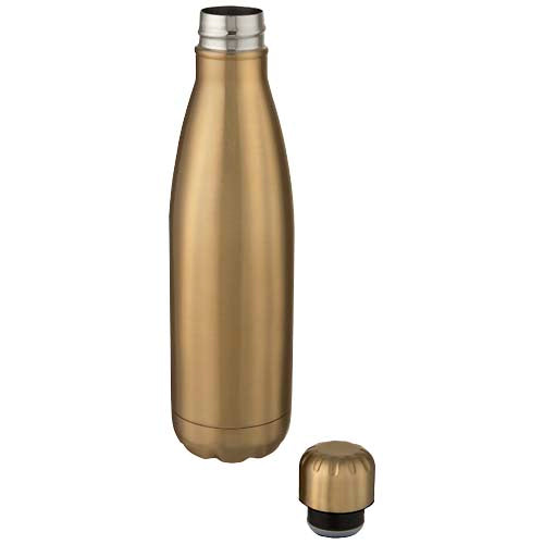 Goldene Edelstahl-Trinkflasche mit Vakuumisolierung, individuell bedruckbar, Signalshop.de Werbeartikel.