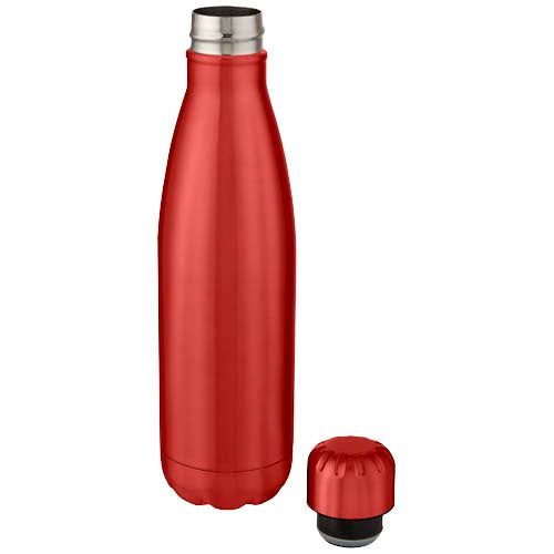 Rote Edelstahl-Trinkflasche 500 ml von Signalshop.de, vakuumisoliert, individuell bedruckbar, Werbeartikel.