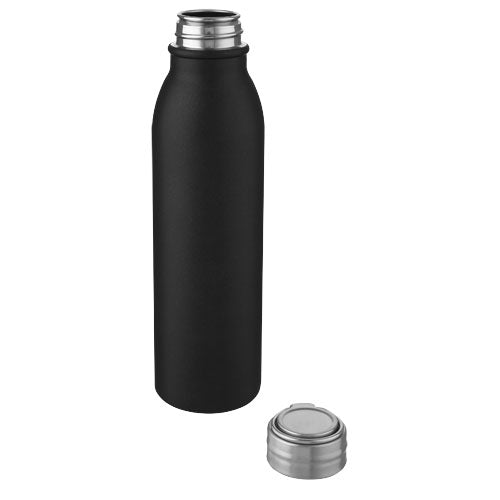 Schwarze Harper 700 ml Edelstahl-Sportflasche von Signalshop.de, individuell bedruckbar, ideal als Werbeartikel.