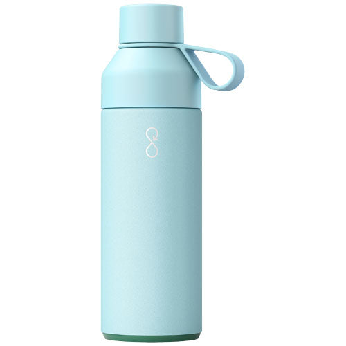 Hellblaue Ocean Bottle 500 ml Isolierflasche, individuell mit Logo bedruckbar, nachhaltig, bei Signalshop.de. Werbeartikel; Werbegeschenke; Werbemittel; Giveaway.