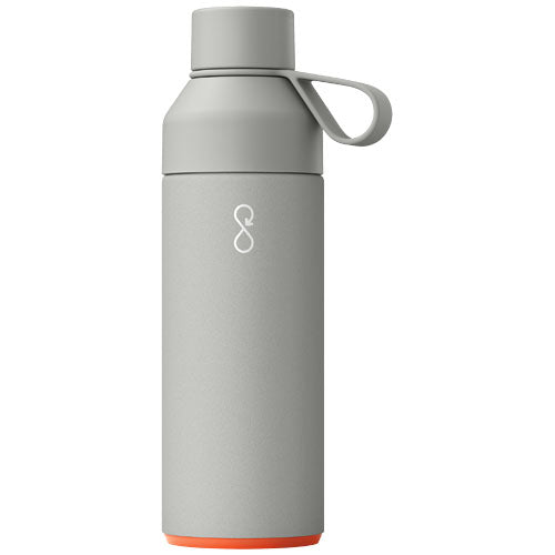 Graue Ocean Bottle 500 ml Isolierflasche aus recyceltem Material, individuell mit Logo bedruckbar bei Signalshop.de. Werbeartikel, Werbegeschenke, Werbemittel, Giveaway.