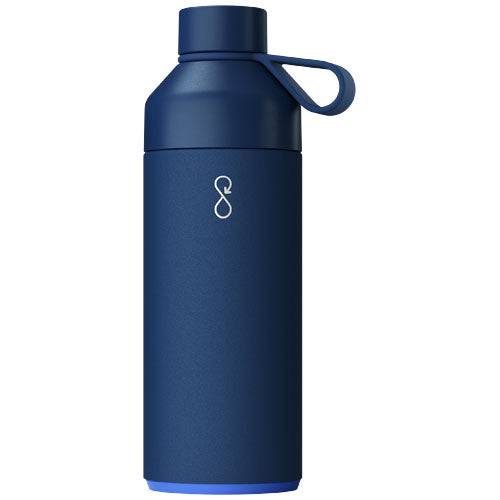 Blaue Ocean Bottle 1L, vakuumisoliert, nachhaltig, recycelt, individuell mit Logo, Signalshop.de Werbeartikel.