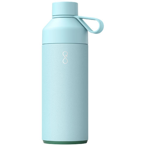 Blaue Ocean Bottle 1 L, vakuumisolierte Trinkflasche, individuell gestaltbar, Signalshop.de Werbeartikel.